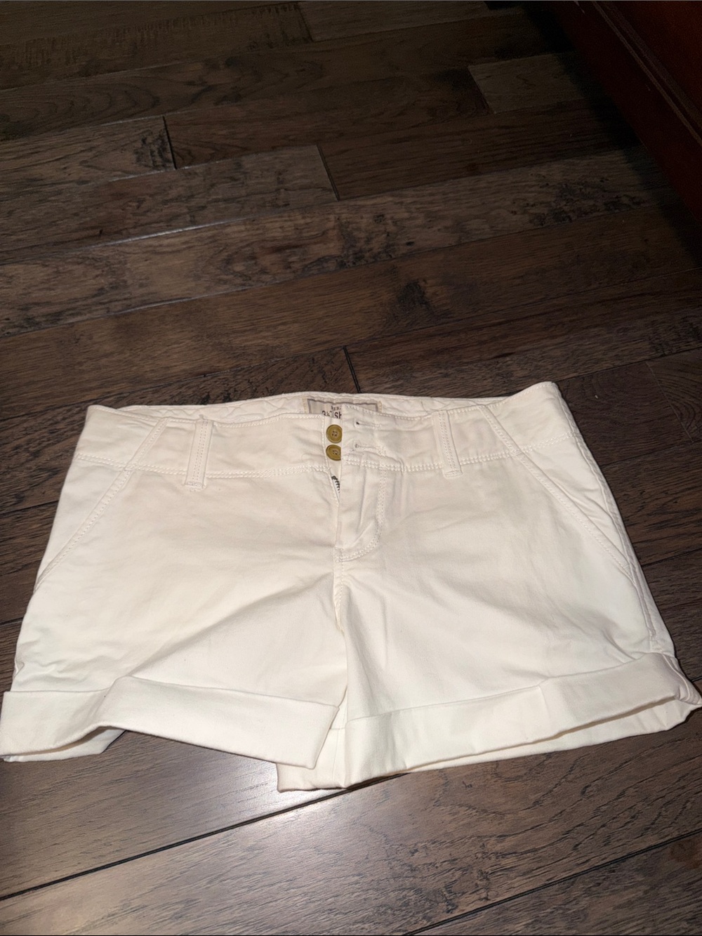 Old Navy White Cuffed Bermuda Shorts